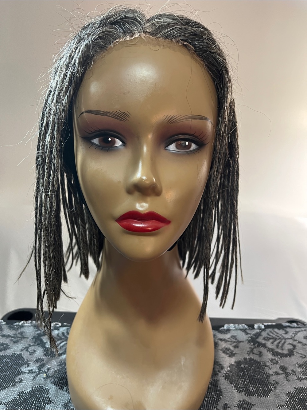 Short Grey twist bread Wig – Women Hair